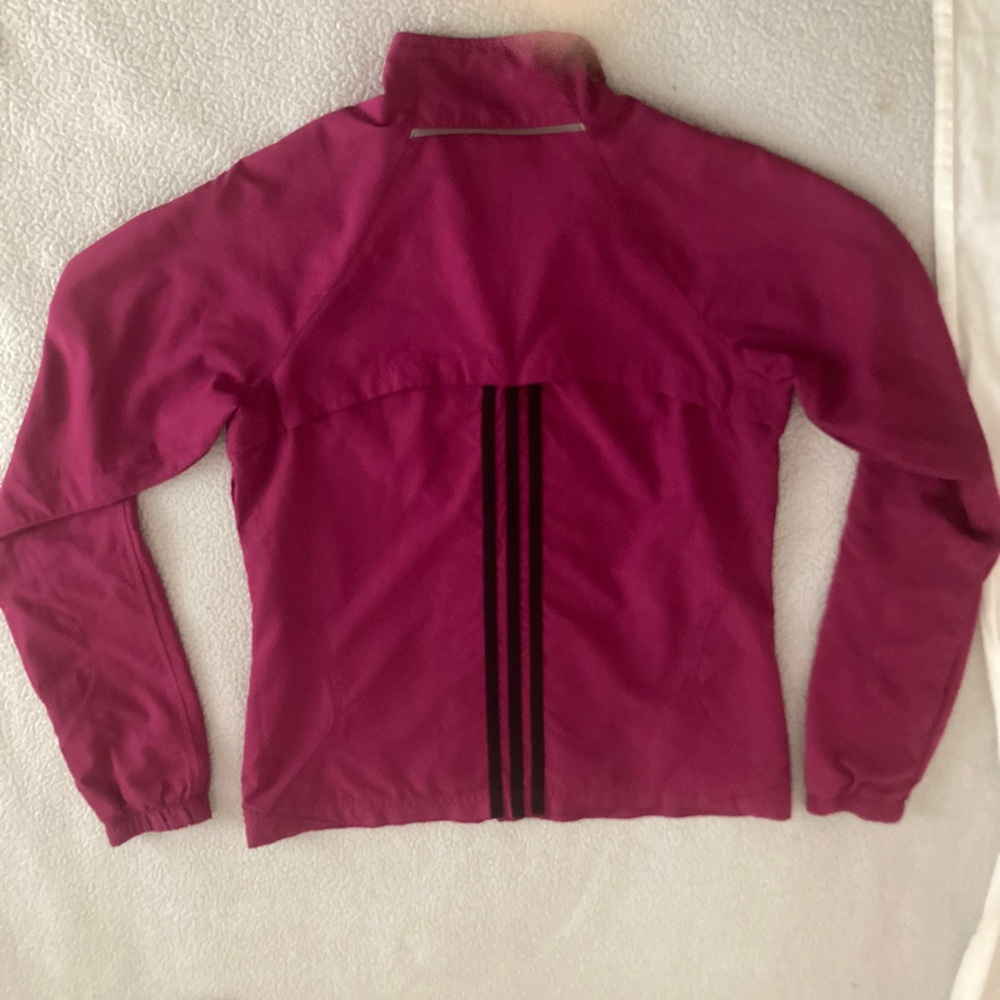 Adidas Zip Pink Track Jacket With Pockets Women's Size Small Long Sleeve